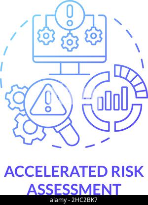 Accelerated risk assessment blue gradient concept icon Stock Vector