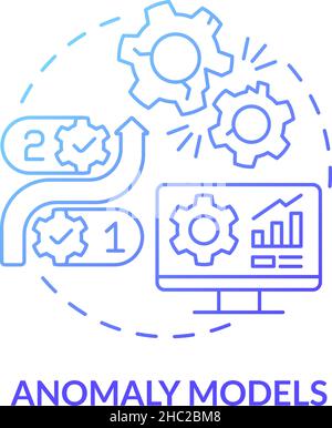 Anomaly models blue gradient concept icon Stock Vector