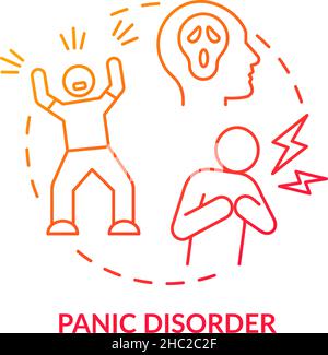 Panic disorder red gradient concept icon Stock Vector