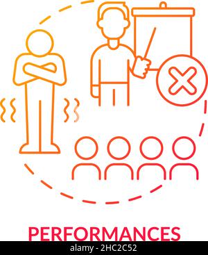 Performances red gradient concept icon Stock Vector