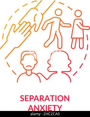 Separation anxiety red gradient concept icon Stock Vector