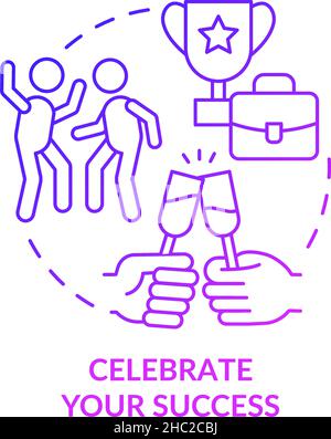 Celebrate your success purple gradient concept icon Stock Vector