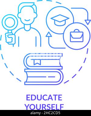 Educate yourself blue gradient concept icon Stock Vector