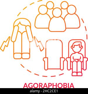 Agoraphobia red gradient concept icon Stock Vector