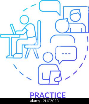 Practice blue gradient concept icon Stock Vector