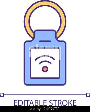 Wireless keychain RGB color icon Stock Vector