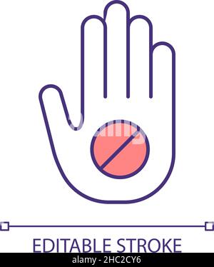 Stop hand sign RGB color icon Stock Vector Image & Art - Alamy