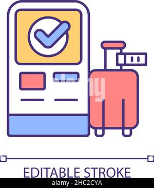 Contactless bag drop off RGB color icon Stock Vector
