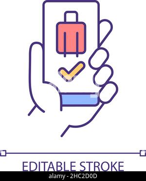 Bag drop off RGB color icon Stock Vector