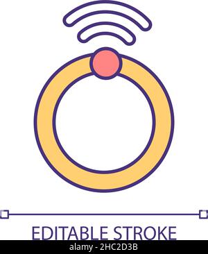 Smart ring RGB color icon Stock Vector