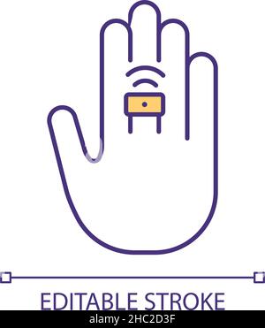 Wearable smart ring RGB color icon Stock Vector