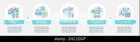 Teamwork improving tips round infographic template Stock Vector