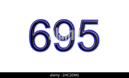 blue 695 number 3d effect white background Stock Photo