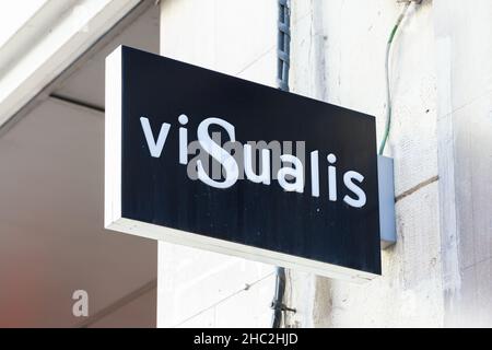 VALENCIA, SPAIN - DECEMBER 01, 2021: Visualis is a Spanish optical company Stock Photo