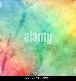 Colorful background texture grunge, abstract distressed scratched metal or white wall, blue green yellow and red colors in abstract pattern with paint Stock Photo