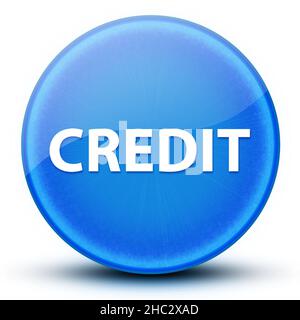 Credit eyeball glossy elegant blue round button abstract illustration Stock Photo