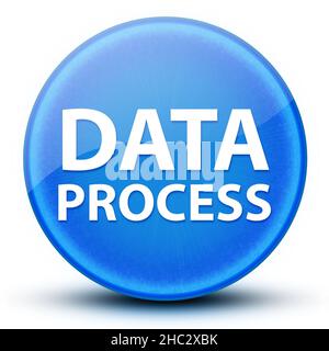 Data Process eyeball glossy elegant blue round button abstract illustration Stock Photo