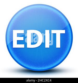 Control eyeball glossy elegant blue round button abstract illustration ...