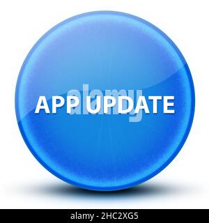 App Update eyeball glossy elegant blue round button abstract illustration Stock Photo