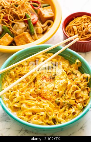 Northern Thai Curry Noodles and Hangover Noodles, Stock Photo