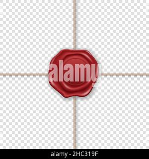 Gold stamp wax seal sealing retro label Royalty Free Vector