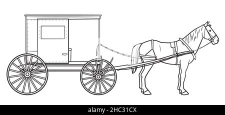Classic single horse cart stock illustration Stock Vector Image & Art ...