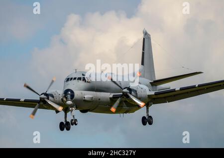 Breguet 1150 Atlantic, Breguet Atlantique 2 long-range maritime patrol aircraft landing at RAF Fairford for RIAT airshow 2012. French Navy ATL2 15 Stock Photo