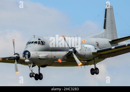 Breguet 1150 Atlantic, Breguet Atlantique 2 long-range maritime patrol aircraft landing at RAF Fairford for RIAT airshow 2012. French Navy ATL2 15 Stock Photo