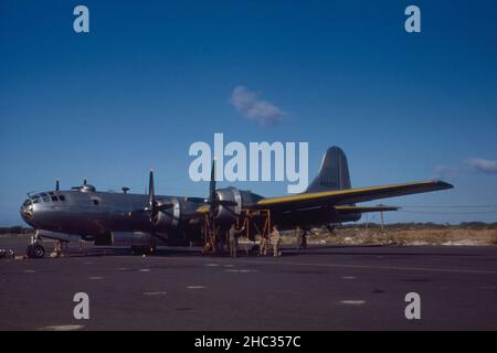Vintage circa 1950 photograph, Boeing B-29 Superfortress. SOURCE: ORIGINAL COLOR TRANSPARENCY Stock Photo