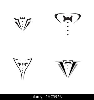 set of Tuxedo Logo template vector icon illustration design - Vector Stock Vector