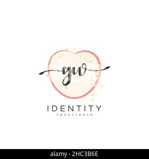 GW Handwriting logo vector art of initial signature, wedding, fashion, jewerly, boutique, floral and botanical with creative template for any company Stock Vector