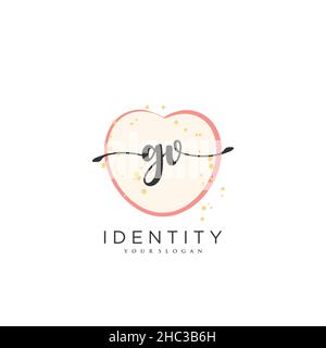 GV Handwriting logo vector art of initial signature, wedding, fashion, jewerly, boutique, floral and botanical with creative template for any company Stock Vector