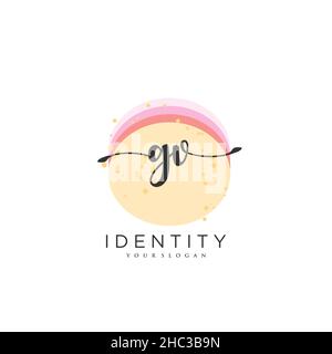 GV Handwriting logo vector art of initial signature, wedding, fashion, jewerly, boutique, floral and botanical with creative template for any company Stock Vector