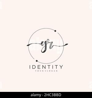GR Handwriting logo vector art of initial signature, wedding, fashion, jewerly, boutique, floral and botanical with creative template for any company Stock Vector