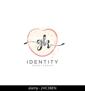 GK Handwriting logo vector art of initial signature, wedding, fashion, jewerly, boutique, floral and botanical with creative template for any company Stock Vector