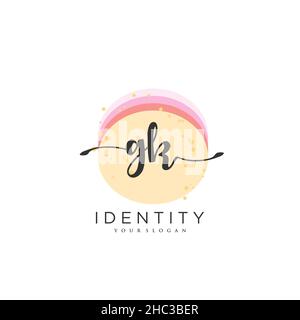 GK Handwriting logo vector art of initial signature, wedding, fashion, jewerly, boutique, floral and botanical with creative template for any company Stock Vector