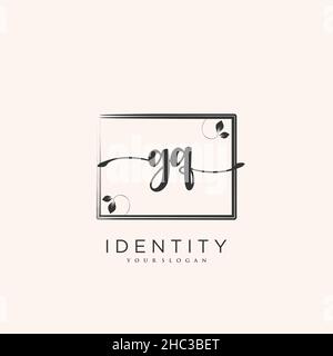GQ Handwriting logo vector art of initial signature, wedding, fashion, jewerly, boutique, floral and botanical with creative template for any company Stock Vector
