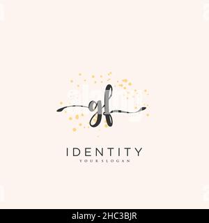GF Handwriting logo vector art of initial signature, wedding, fashion, jewerly, boutique, floral and botanical with creative template for any company Stock Vector