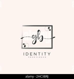 GB Handwriting logo vector art of initial signature, wedding, fashion, jewerly, boutique, floral and botanical with creative template for any company Stock Vector