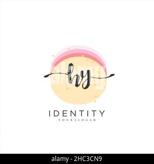 HY Handwriting logo vector art of initial signature, wedding, fashion, jewerly, boutique, floral and botanical with creative template for any company Stock Vector