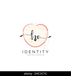 HO Handwriting logo vector art of initial signature, wedding, fashion, jewerly, boutique, floral and botanical with creative template for any company Stock Vector