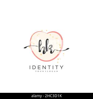 HK Handwriting logo vector art of initial signature, wedding, fashion, jewerly, boutique, floral and botanical with creative template for any company Stock Vector