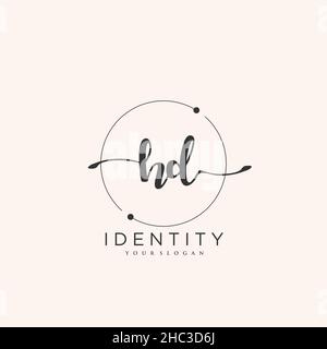 HD Handwriting logo vector art of initial signature, wedding, fashion, jewerly, boutique, floral and botanical with creative template for any company Stock Vector
