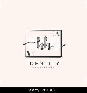 HH Handwriting logo vector art of initial signature, wedding, fashion, jewerly, boutique, floral and botanical with creative template for any company Stock Vector