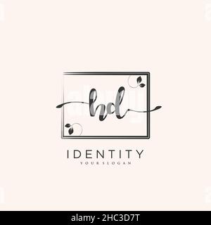 HD Handwriting logo vector art of initial signature, wedding, fashion, jewerly, boutique, floral and botanical with creative template for any company Stock Vector