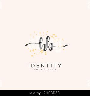 HB Handwriting logo vector art of initial signature, wedding, fashion, jewerly, boutique, floral and botanical with creative template for any company Stock Vector