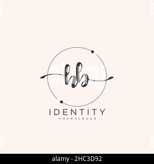HB Handwriting logo vector art of initial signature, wedding, fashion, jewerly, boutique, floral and botanical with creative template for any company Stock Vector