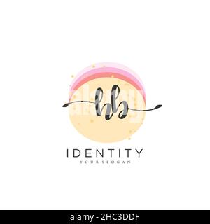 HB Handwriting logo vector art of initial signature, wedding, fashion, jewerly, boutique, floral and botanical with creative template for any company Stock Vector