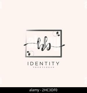 HB Handwriting logo vector art of initial signature, wedding, fashion, jewerly, boutique, floral and botanical with creative template for any company Stock Vector