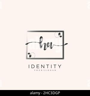 HA Handwriting logo vector art of initial signature, wedding, fashion, jewerly, boutique, floral and botanical with creative template for any company Stock Vector